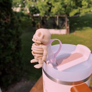 Skeleton Halloween Creepy Funny Cute Straw Toppers/ Charms For Stanley Tumblers Or Other 9.5mm Straws image 2