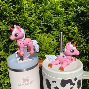 Unicorn Horse Pony Straw Toppers/ Charms Straw Buddies For Stanley Tumblers Or Other 9.5mm Straws