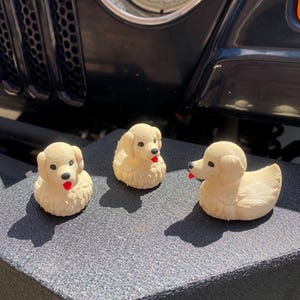 Golden Retreiver Duck Miniature Figurine For Jeeps Dashboards