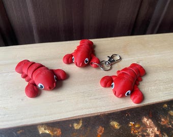 Articulated Lobster Fidget Toys and Keychains 3D Printed