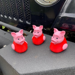 Piglet Duck Miniature Figurine For Jeeps Dashboards