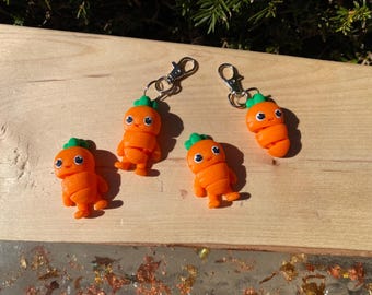 Articulated Carrot Easter Bunny Cute Fidget Toys and Keychains 3D Printed
