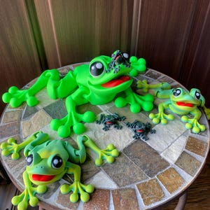 Articulated Tree Frog Fidget Toys and Keychains 3D Printed JUMBO size available