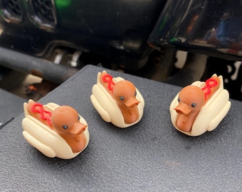 Hot Dog Duck Miniature Figurine For Jeeps Dashboards