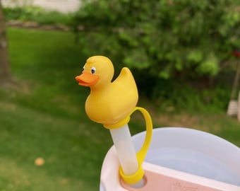 Yellow Ducky Straw Toppers/ Charms For Stanley Tumblers Or Other 9.5mm Straws