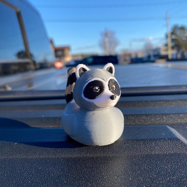 Raccoon Duck Miniature Figurine For Jeeps Dashboards