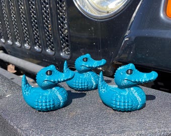 Figura de pato caimán en miniatura para salpicaderos de Jeep