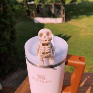 Skeleton Halloween Creepy Funny Cute Straw Toppers/ Charms For Stanley Tumblers Or Other 9.5mm Straws