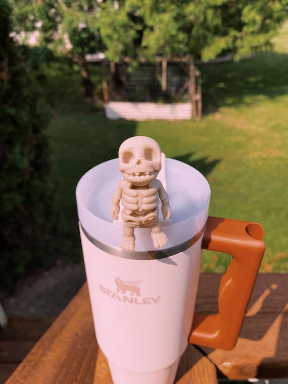 Skeleton Halloween Creepy Funny Cute Straw Toppers/ Charms For Stanley Tumblers Or Other 9.5mm Straws