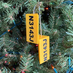 9” Customizable Miniature Airplane Wheel Chocks Desk Displays And Christmas Tree Ornaments