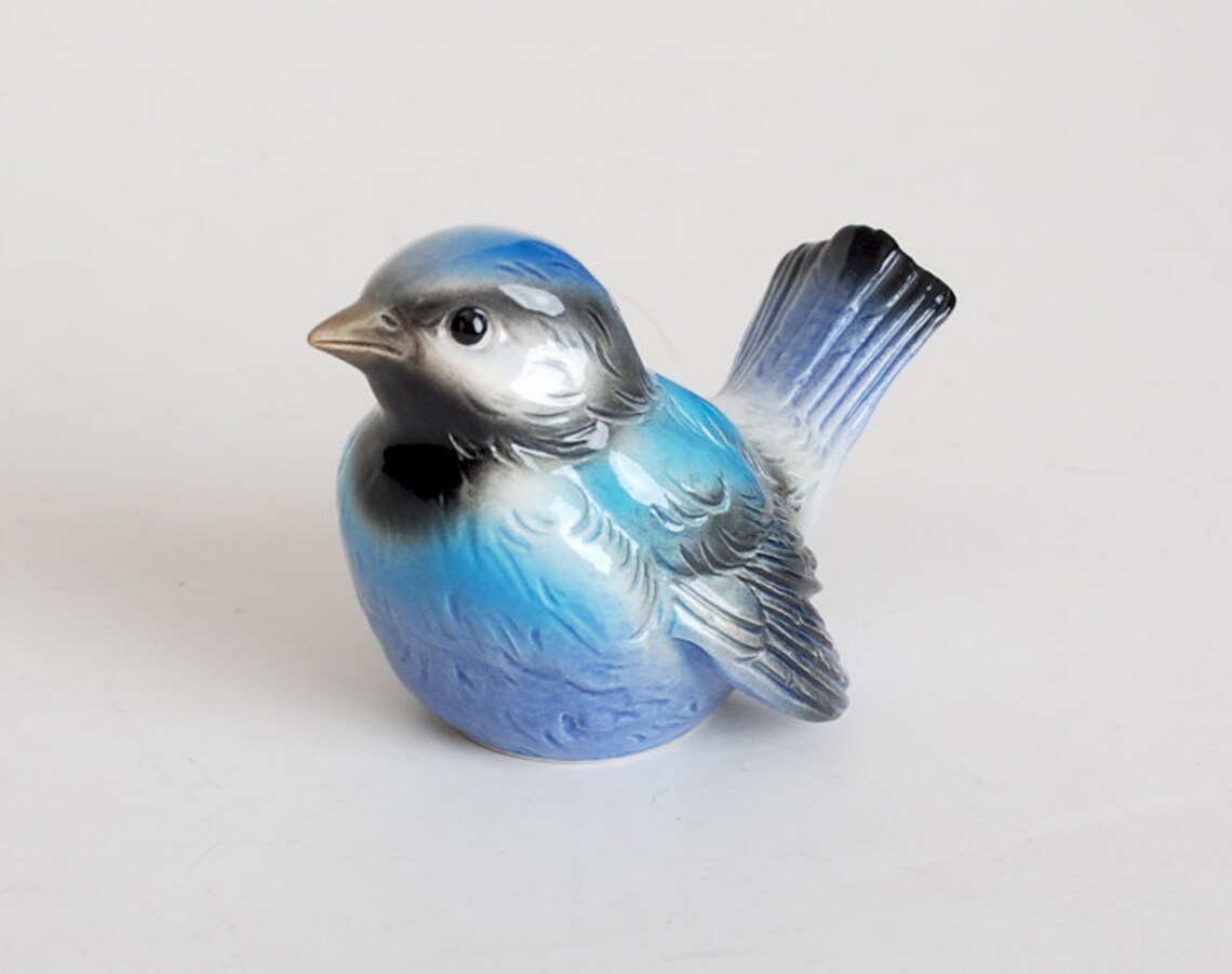 Vintage 70s Goebel Porcelain Blue Bird Figurine CV73 Etsy