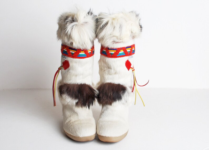 Vintage 70s 80s Tecnica Fur Apres Ski Boots 6 36