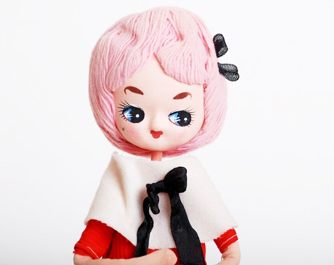 Vintage 60s MOD Japanese Pose Doll W/ Pink Yarn Hair Etsy