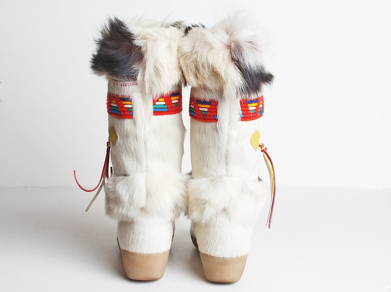Vintage 70s 80s Tecnica Fur Apres Ski Boots 6 36