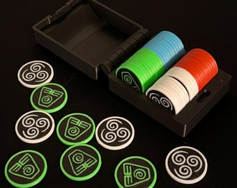 Custom Counters for MTG TLA Bending Abilities: Textured Tokens for Magic The Gathering TCG