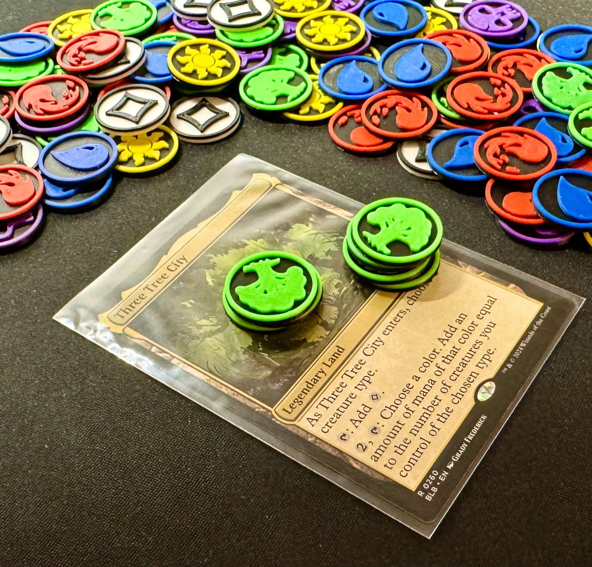 3D Printed MTG Mana Token Coins: Magic The Gathering Counter Set