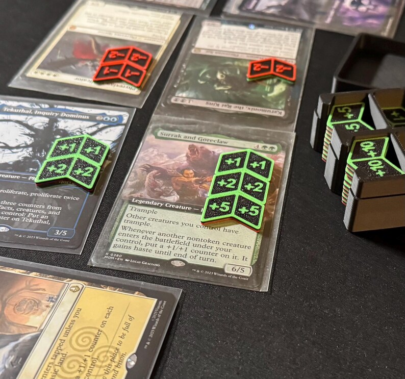 Magic Counters Custom MTG Power/toughness Counters - Double-sided Numeric Tokens ...