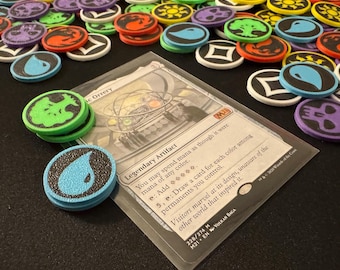 3D Printed MTG Mana Counter Tokens: Textured Magic The Gathering Coins