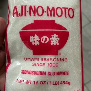 Philippines AJINOMOTO  MSG   ingredient. Filipino dish flavor enhancer. Umami taste