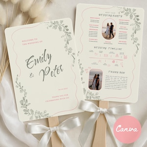 Wedding program Fan Wedding timeline Program Fan Printable Ceremony Program template download DIY Wildflower Wedding Fan, Outdoor Wedding