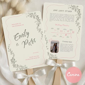 Wedding program Fan Wedding timeline Program Fan Printable Ceremony Program template download DIY Wildflower Wedding Fan, Outdoor Wedding