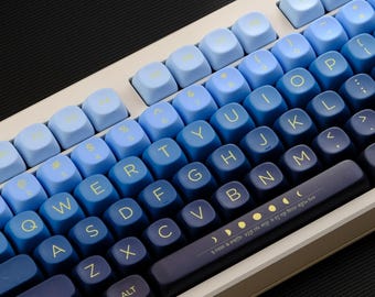 Set di copritasti con sfumatura blu lunare – 126 tasti in PBT con profilo XOA – Copritasti personalizzati per tastiera meccanica