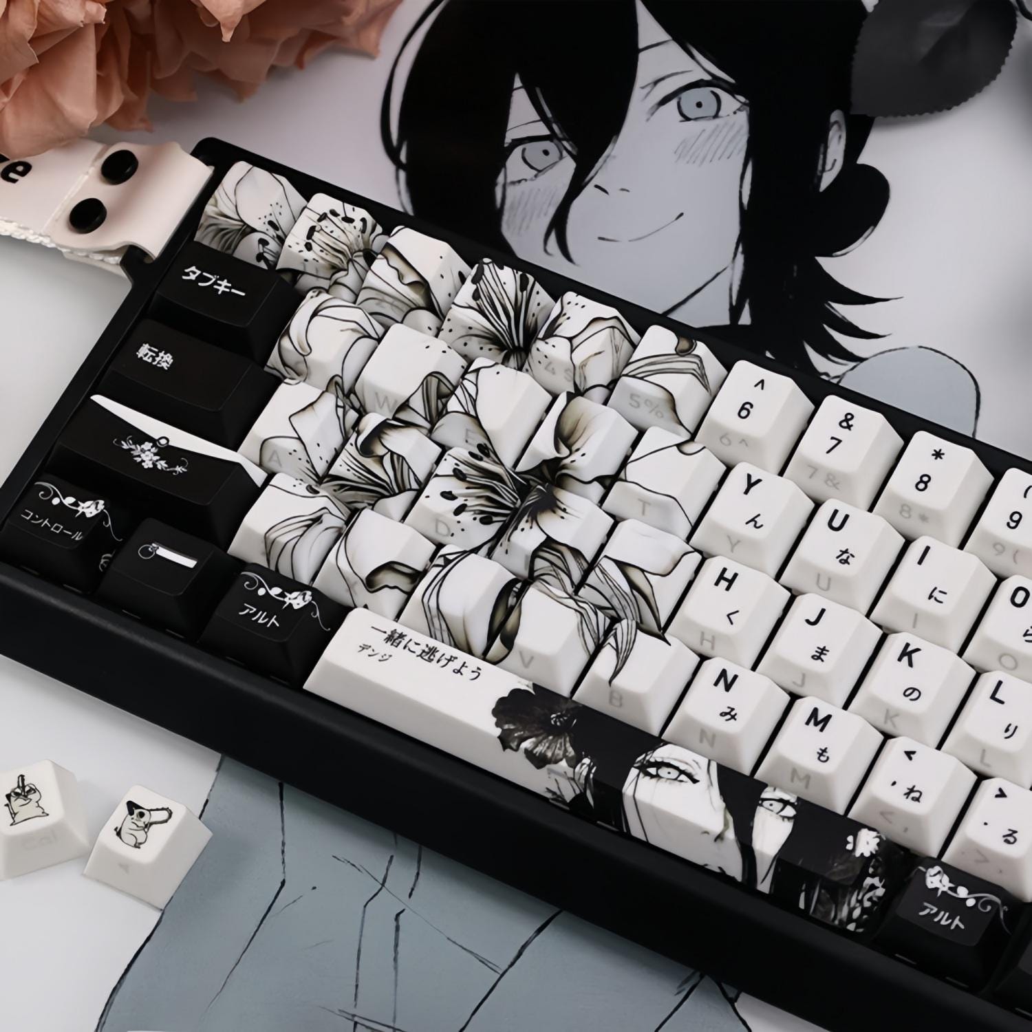 Reze Bomb Devil シャインスルーキーキャップ、126キー PBT チェリー