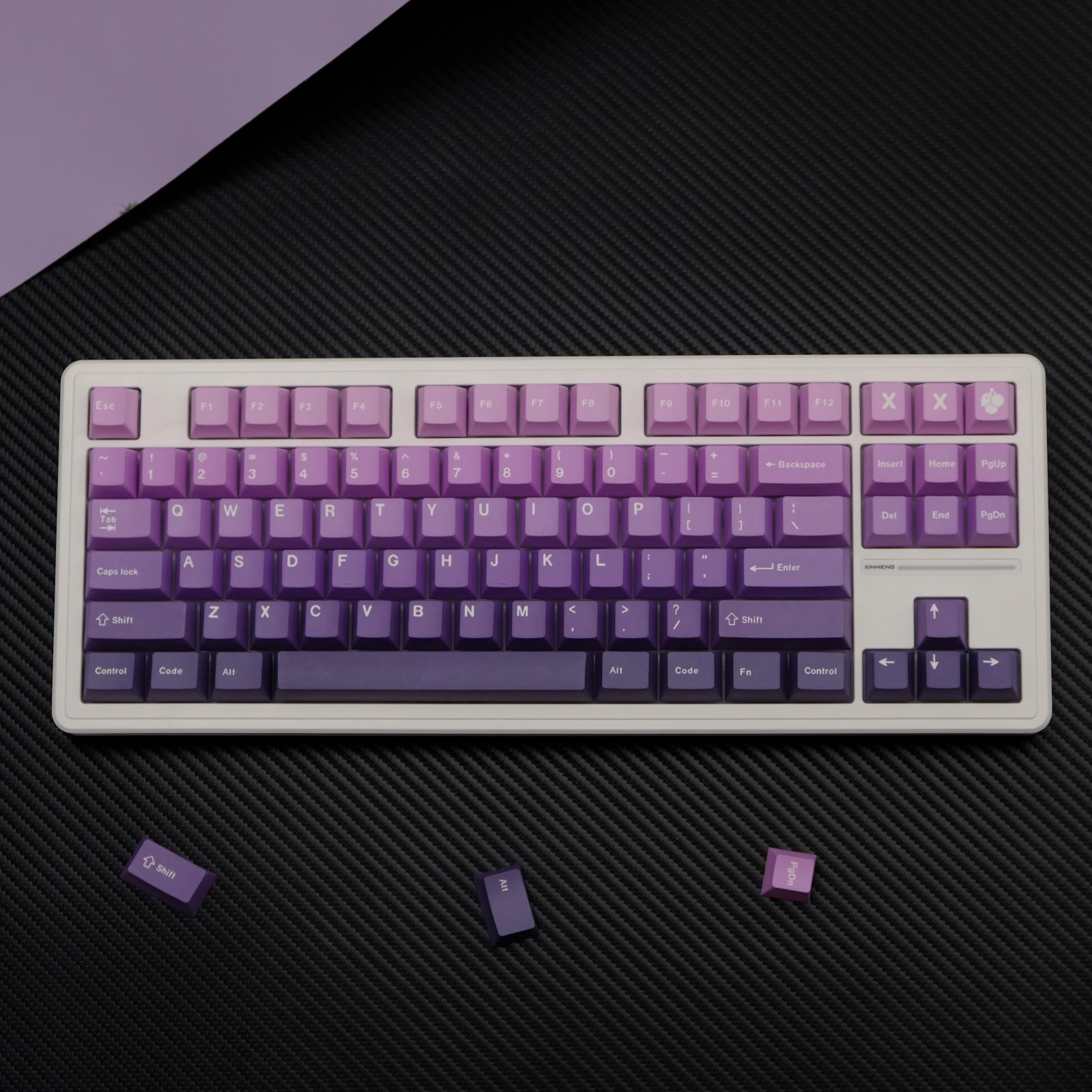 夢のようなグラデーションパープルキーキャップセット、148個のPBT 