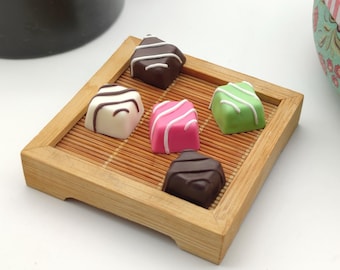Color-Striped Chocolate Keycap | Clay Handmade Artisan | Food Theme & Candy Art Keycap