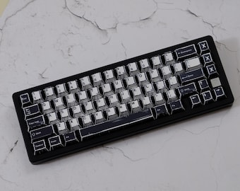 ブラック＆ホワイトキーキャップセット、148キーPBTチェリー
