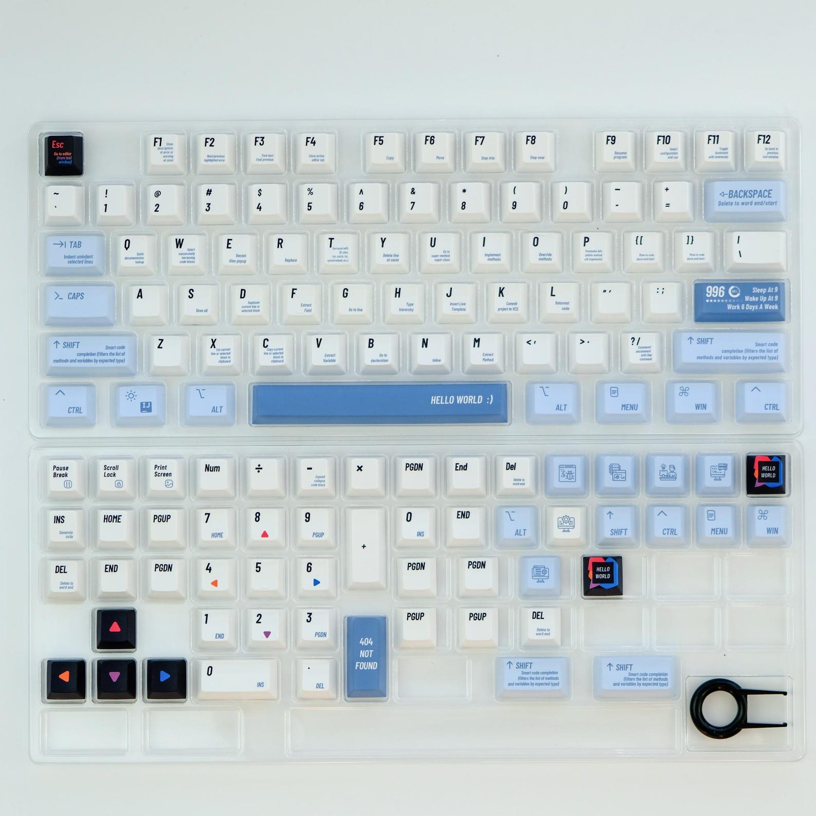 Programmer Style Keycap Set, 148 Keys PBT Cherry Profile, Mechanical ...