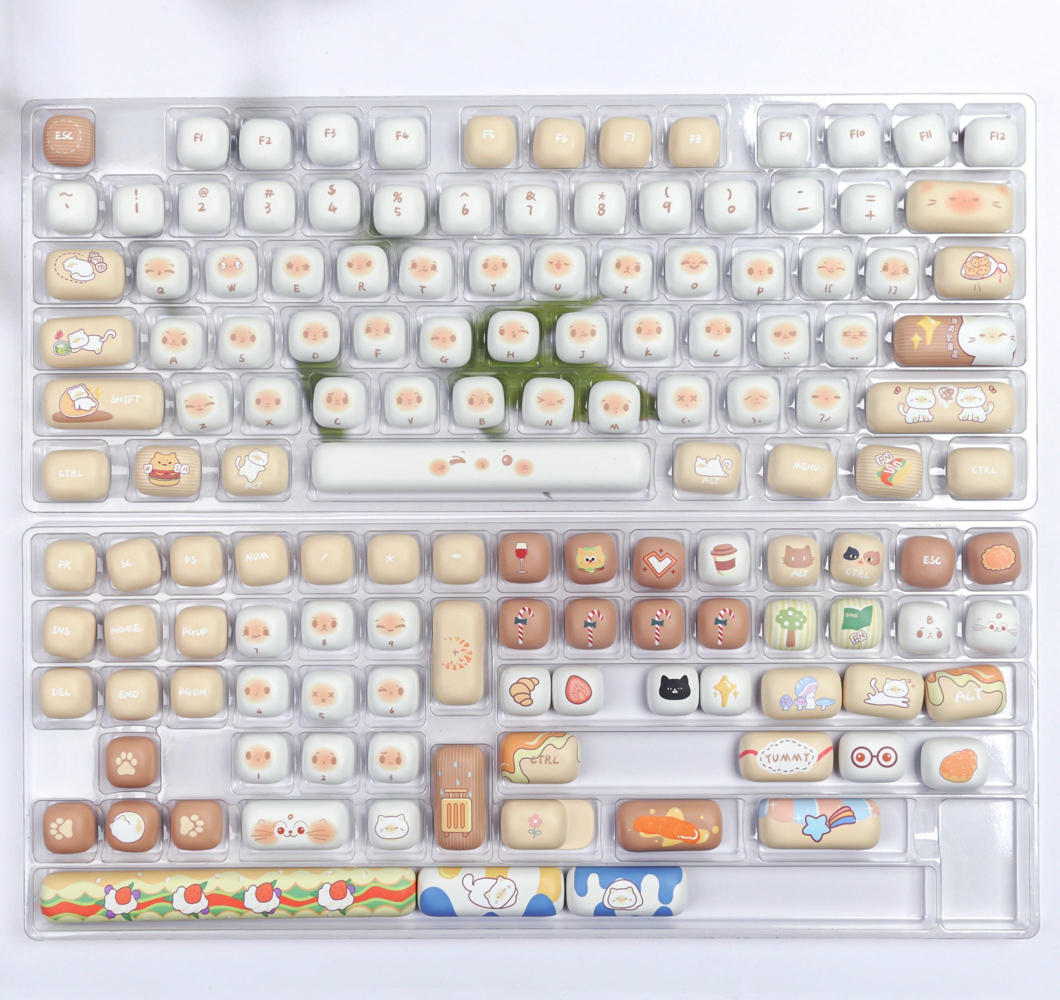 Bread Cat Keycap Set, MOG 134 Keys PBT, Round Mechanical Keyboard ...