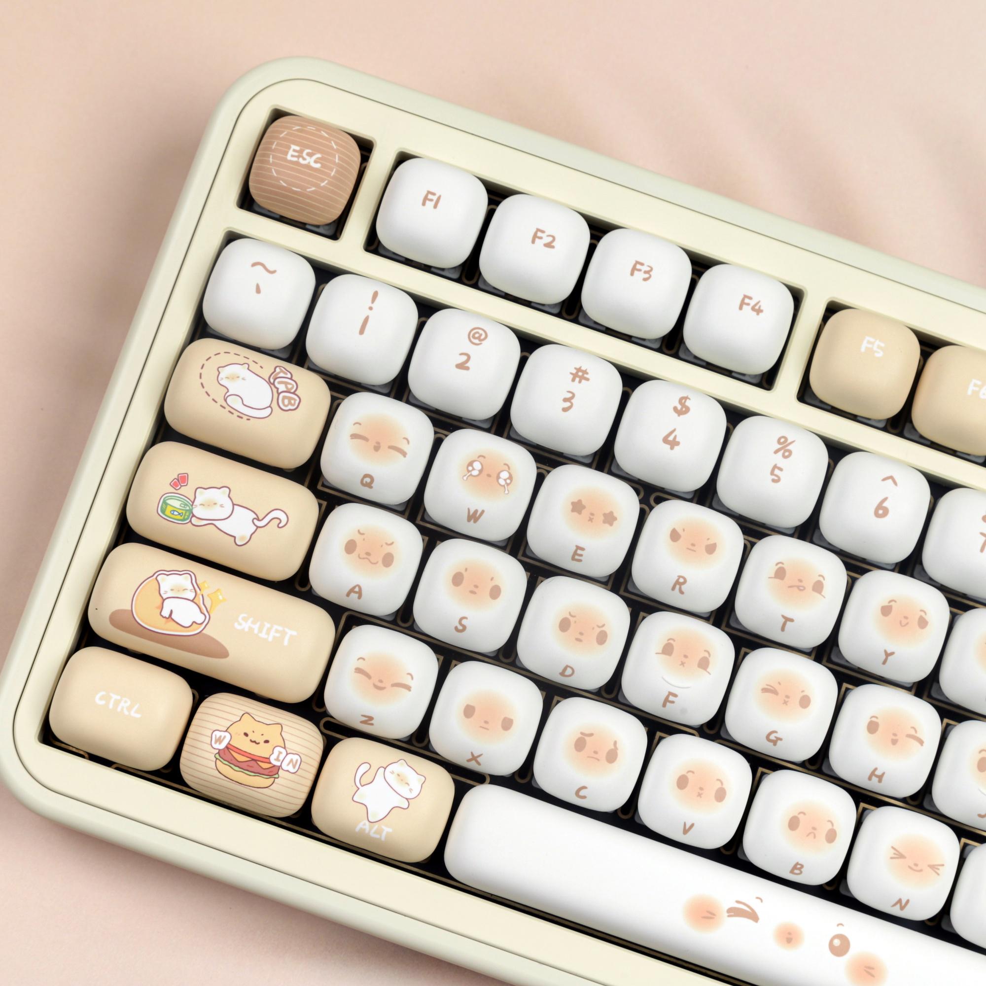 Bread Cat Keycap Set, MOG 134 Keys PBT, Round Mechanical Keyboard ...