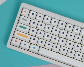 Dot Style Keycap Set, 148 Keys PBT Cherry Profile, Mechanical Keyboard Keycaps, Artisan Keycaps, Minimalist Aesthetic, Retro Theme