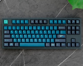 GMK Abyss Keycap Set, 129 Keys PBT Cherry Profile, Mechanical Keyboard Keycaps, Artisan Keycaps, Bold Aesthetic, Gamer Style