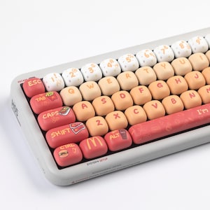 Mcd Keycaps Keyboard Mcdonald Burger Keycap Set, MOG 134 Keys PBT, Round Mechanical Keyboard ...