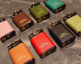 Personalized Leather Lighter: Custom Engraved Retro Lighter, Large Size
