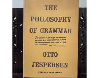 Filozofia gramatyki Otto Jespersen 1951 HC Vintage Linguistics