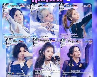 Nmixx “Blue Valentine” VMax Pokémon Cards Kpop Photocards