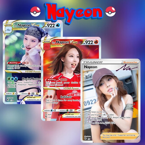 Twice Nayeon Pokémon Cards Kpop Photocards - Etsy