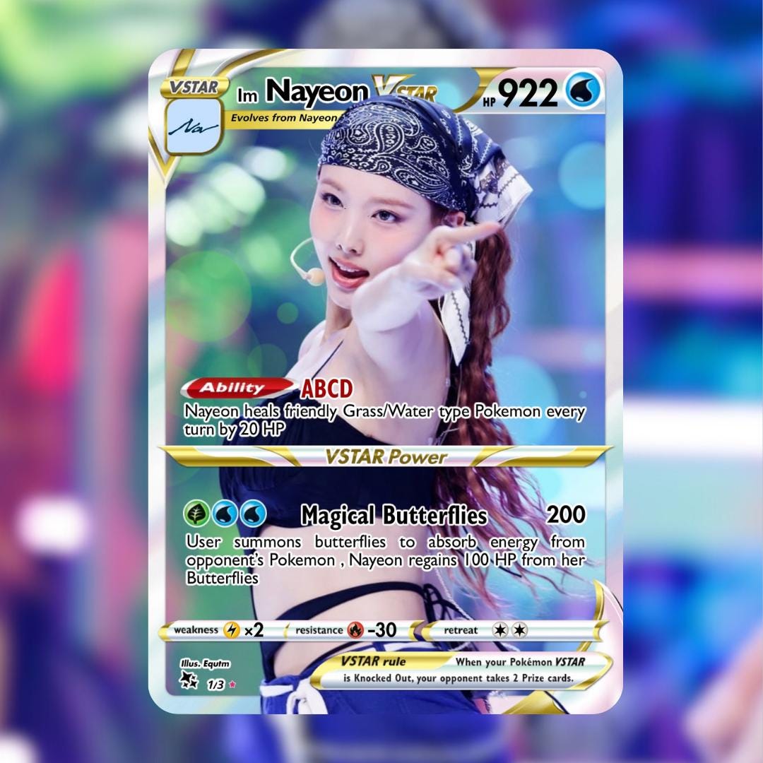 Twice Nayeon Pokémon Cards Kpop Photocards - Etsy