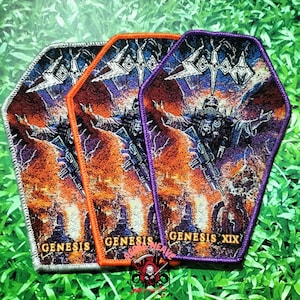 SODOM Genesis XIX Coffin Woven Patch, Teutonic Thrash Metal Vest Badge
