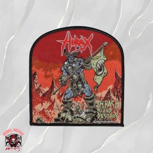 Parches tejidos oficiales de HIRAX/Parche/Parche de metal/Chaqueta de batalla/Emblema de metal/Parche tejido/Black Metal/Death Metal/Chaqueta de metal