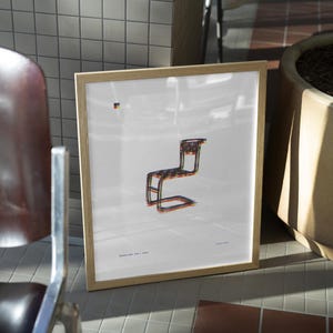 Modell Nr. S33 von Mart Stam | Modernist Stuhl Druck | Mid-Century Kunst | Modernistischer Stil | Digitaler Download | Druckbare Kunst