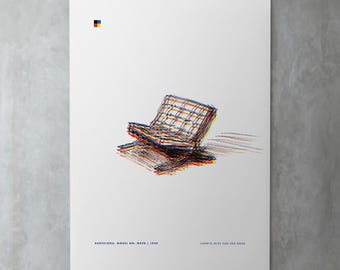 Barcelona Chair Print: Ludwig Mies van der Rohe, Bauhaus Art (Digital Download)