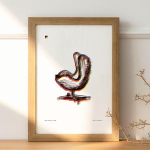 Egg Chair by Arne Jacobsen | Modernist Chair Print | Mid-Century Art | Scandinavian Modernism | Digital Download | Printable Wall Art