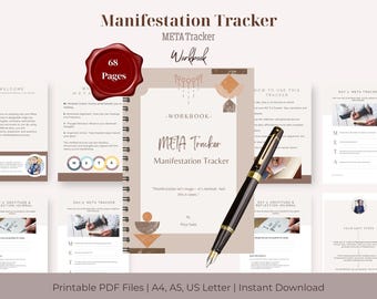 Manifestation Tracker Workbook | 68-Page Manifesting Journal | Law of Attraction Digital Planner | Daily Mindset & Goal Setting Tool