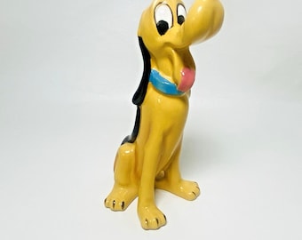 Vintage Disney PLUTO Dog Ceramic Figurine Walt Disney Productions Japan 6" 1960s