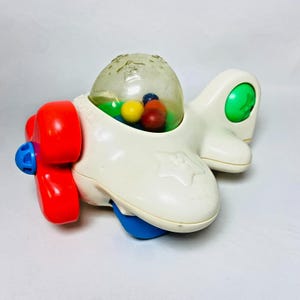 Vintage 1988 Playskool Bubble Pop Push Airplane Toy Nostalgic Popper Balls 1980s