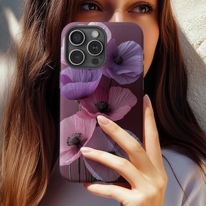 Blooming Poppies Phone Case, Chic Botanical Garden Case, Dreamy Nature Inspired Phone Cover, Vintage Artsy Floral Case, Flower Lover Case